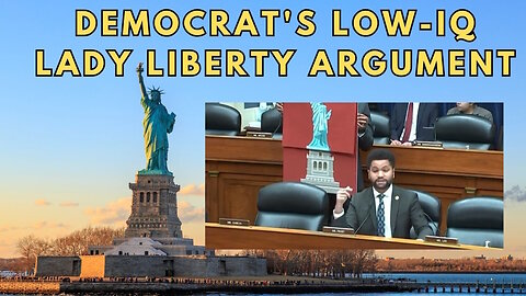 Race Hustler Democrat's Low-IQ Lady Liberty Argument