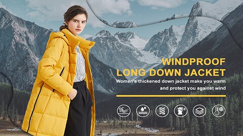 Orolay Women's Thickened Down Jacket - Long Winter Coat Hooded Puffer Jacket