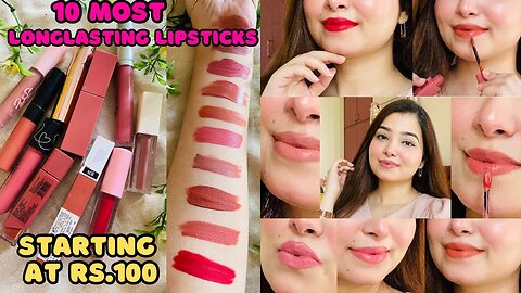 6 Most/Best Affordable Long Lasting Lipsticks 2023 || Peachy Nudes,Pinky Nude,Corals, Red Lipsticks