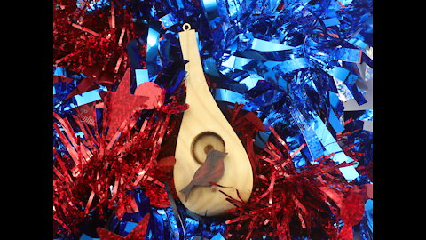 Handmade Wood Miniature Birdhouse Christmas Tree Ornament 1108305540