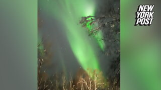 Alaska man can see the Northern Lights from his doorstep