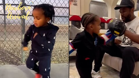 Floyd Mayweather's Grandson KJ Shadow Boxes Like A Professional! 🥊