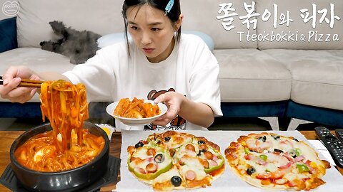 Add noodles to Tteokbokki! ☆ Super simple Pizza(?).... right? 🤣