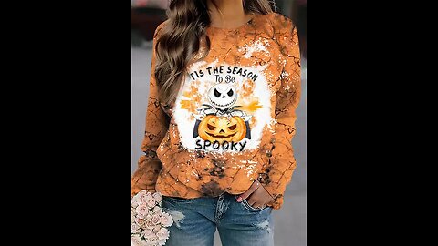 Halloween Tis The Season To Be Spooky Bleached Sweatshirt for Women
