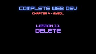Complete Web Developer Chapter 4 - Lesson 11 Delete