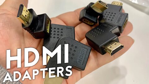 HDMI Angled Adapters 6 Piece Set for Squeezing HDMI Plugs in Tight Places