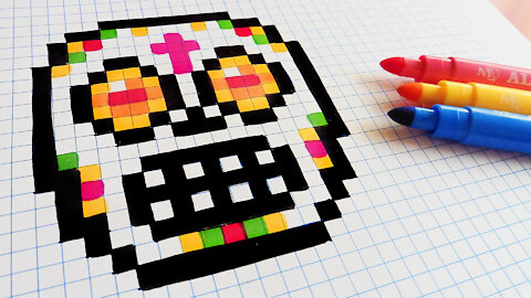 how to Draw Sugar Skull - Hello Pixel Art by Garbi KW