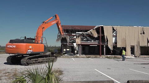 Tyndall AFB Hurricane Michael Recovery Demolition 11-3-20 -- B-ROLL