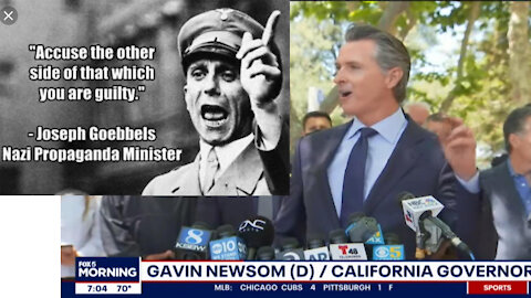 Sad & pathetic Gavin Newsom projects himself on others like Joseph Goebbels after San Jose shooting