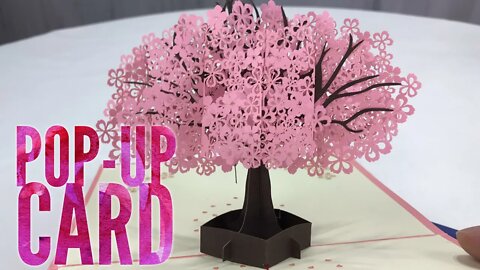 3D Pop Up Pink Tree Greeting Card