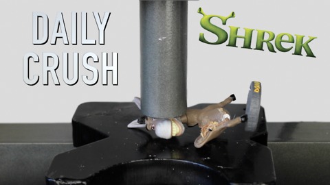 Hydraulic press crushes Donkey from Shrek