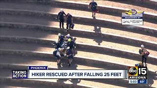 Hiker rescued after falling 25 feet while free-climbing Papago Peak