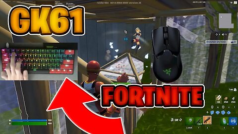 GK61 ASMR Chill Fortnite Gameplay 🤩Satisfying Keyboard Gateron Optical Yellows