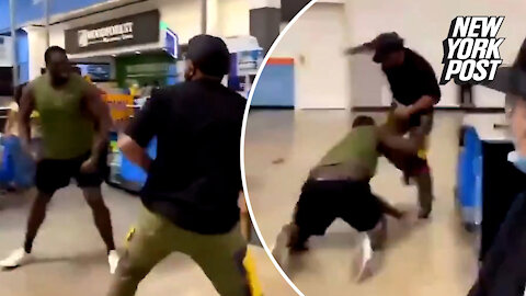 No, that wasn't ex-NFLer Bruce Campbell getting his ass kicked in Walmart