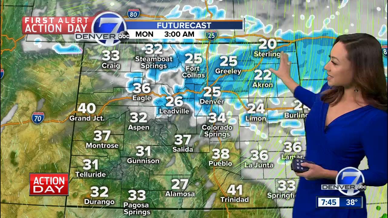 Snow expected across Denver area early Monday