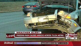 Freezing rain causes wrecks across Tulsa metro