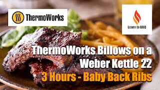 ThermoWorks Billows on a Weber Kettle 22 - Baby Back Ribs in 3 Hours
