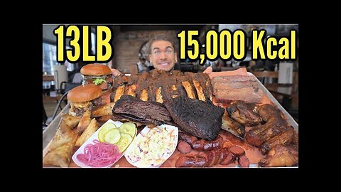 IMPOSSIBLE 13LB TEXAS BBQ CHALLENGE (15,000 Calories) - Biggest BBQ Challenge - American Barbeque