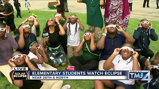Students at Starm Elementary in Milwaukee view Eclipse