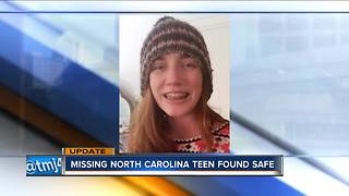 Missing North Carolina teen found safe