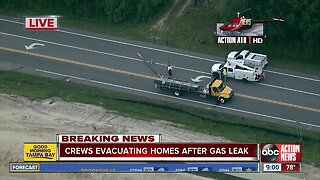 Pasco homes evacuated after truck hits power line causing gas leak