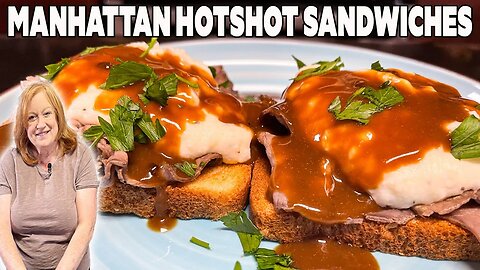 MANHATTAN HOTSHOT Open Faced Roast Beef Sandwich