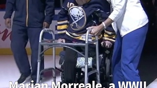 94-Yr-Old WWII Veteran With One Leg Stands For National Anthem At Sabres Game