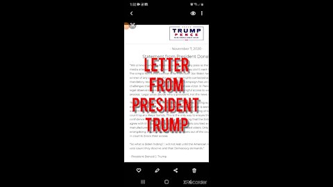 LETTER RELEASE BY PRESIDENT TRUMP