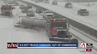Five KDOT snow plows damaged due to distracted drivers