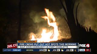 Fire crews put out hot spots in Charlotte County Tuesday morning - 5am live report