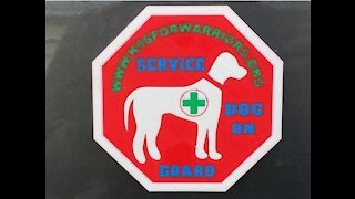 3D Printed "Service Dog On Board" Sign