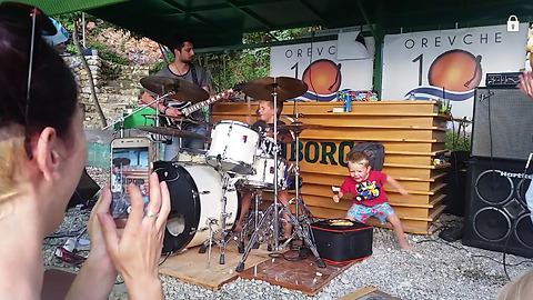 6-year-old drummer totally steals the show