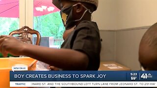 Boy creates business to spark joy