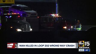 Man driving wrong-way car killed in collision with big rig
