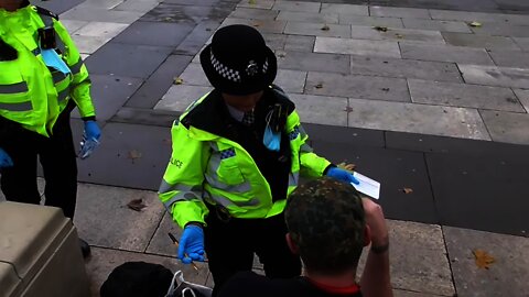 POLICE SEARCH PROTESTER AND FINED HIM HAVING WEED #METPOLICE
