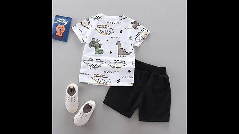 Summer Baby boys Clothes Sets Fashion Unisex Kids T-Shirt + Simple Shorts 2 Pcs Suits