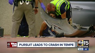 Pursuit leads to crash in Tempe