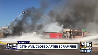 Scrap yard fire ignites in West Phoenix