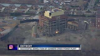 Crowds gather to watch demolition of DTE Energy's Conners Creek Power Plant