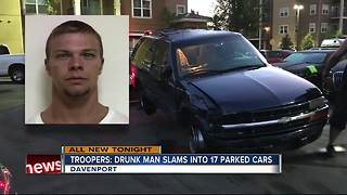 Troopers: Drunk man slams into 17 parked cars