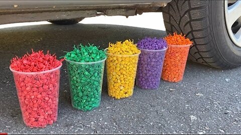 Crushing Crunchy & Soft Things by Car! EXPERIMENT: POP POP FIRECRACKERS vs CAR