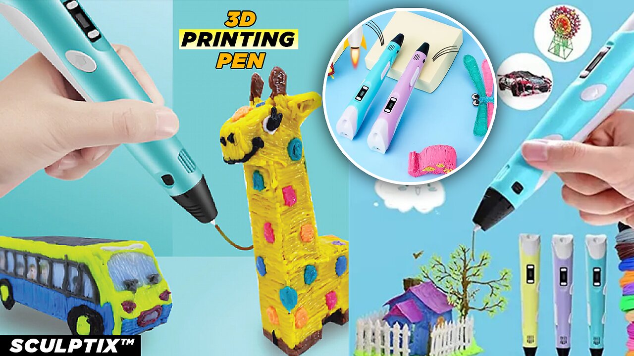 3D Pen Intelligent Drawing Printing doodle Pen Drawing 3D Model for Kids  and Adults, Types for Crafting, Art & Model, Arts & Craft Kit - Multicolor  at Rs 849.00