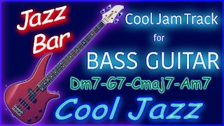 435 COOL JAZZ Jam Track for BASS GUITAR in Cmaj 2-5-1 Progression