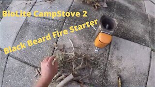 Using a Black Beard Fire Starter and BioLite CampStove 2 Cook a Meal