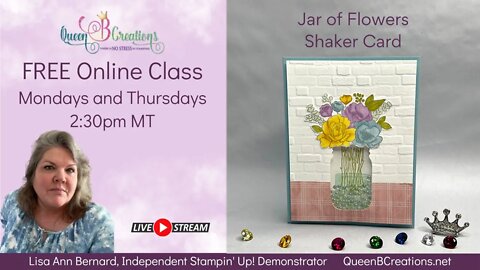 👑 Stampin' Up! Jar of Flowers Shaker Card