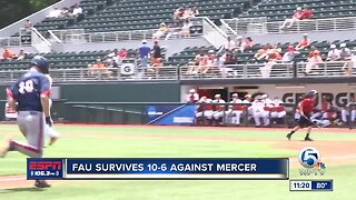 FAU Baseball defeats Mercer to stay alive in the NCAA tournament