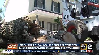 Neighbors cleaning up after EF-2 tornado in Kent Island