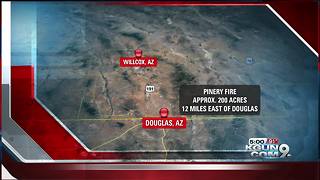 200 acre wildfire burning between Douglas and Willcox