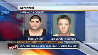 Suspects arrested after dealing drugs in front of detective