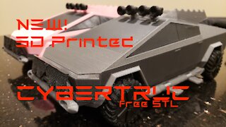 3D Printed CYBERTRUCK with Special NEW SpaceX Trim